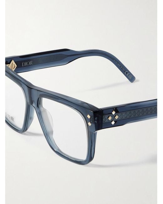 Dior CD Diamond S6I Brille mit eckigem Rahmen aus Azetat in Blue für Herren