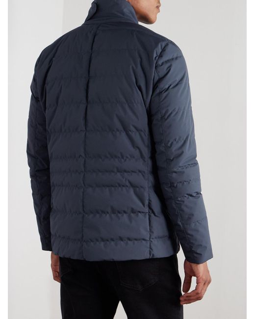 Herno Blue Quilted Shell Down Jacket for men