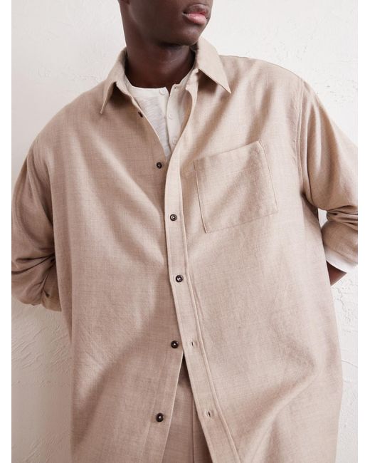 The Elder Statesman Natural Wool And Cashmere-Blend Shirt for men