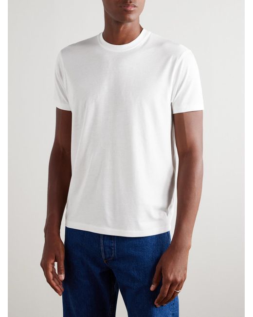 Tom Ford White Slim-fit Lyocell And Cotton-blend Jersey T-shirt for men