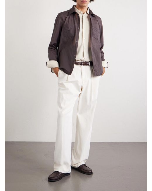Herno Brown Shell Twill Overshirt for men