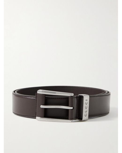 Gucci Brown 3.5cm Leather Belt for men