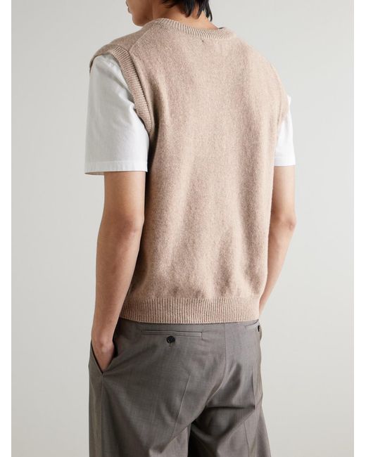 Sunspel Natural Wool Sweater Vest for men