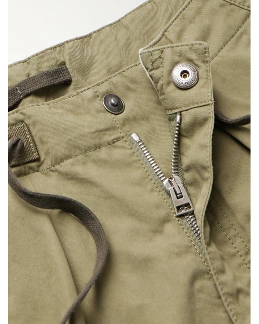 Tom Ford Green New Enzyme Straight-leg Cotton-twill Drawstring Cargo Trousers for men