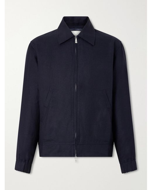 Frescobol Carioca Blue Tomas Cotton And Linen-blend Blouson Jacket for men