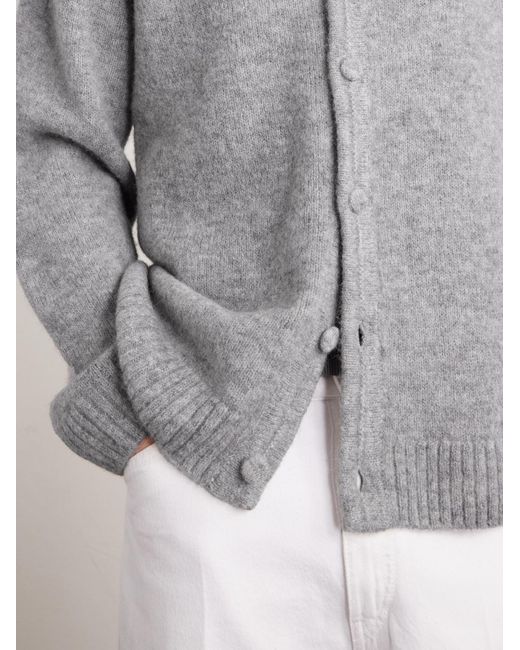 The Elder Statesman Gray Isla Baby Alpaca-Blend Cardigan for men