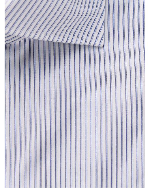 Zegna Gestreiftes Hemd aus TrofeoTM-Material mit Cutaway-Kragen in Blue für Herren