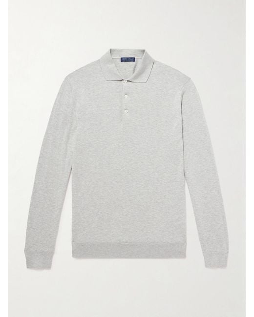 Peter Millar White Mariner Sea Island Cotton Polo Shirt for men