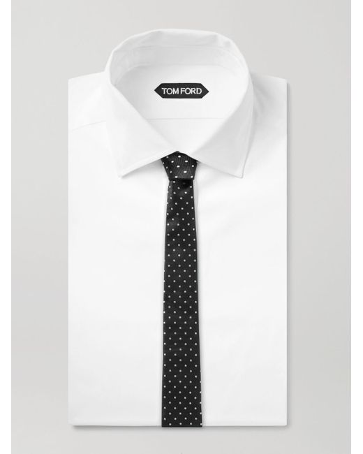 Saint Laurent Krawatte aus Seide mit Punkten in Gray für Herren