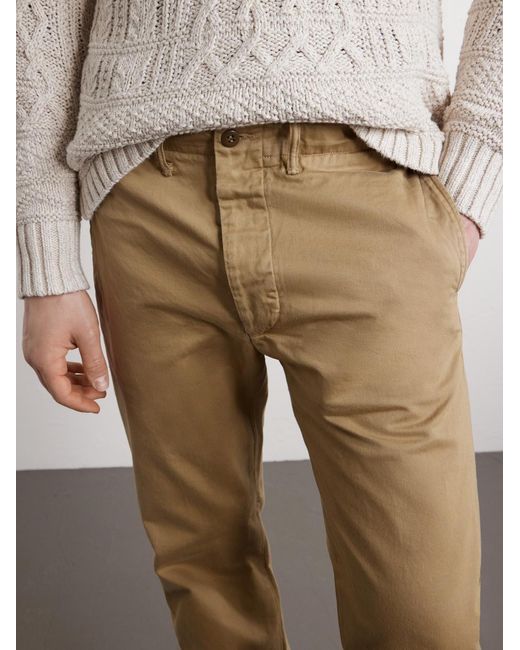 RRL Natural Straight-Leg Cotton-Twill Trousers for men