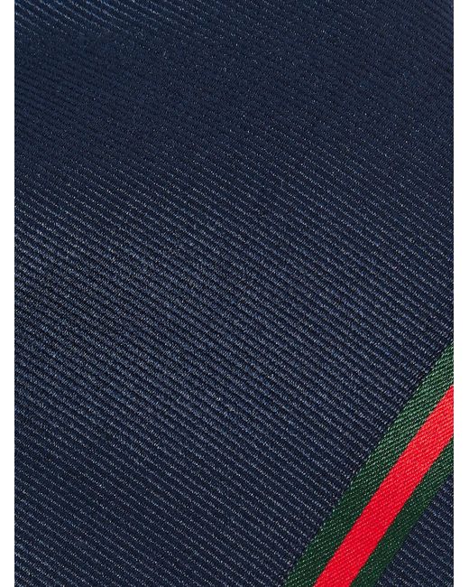 Gucci Blue 7Cm Striped Silk-Twill Tie for men