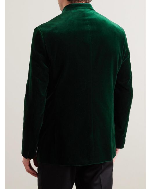 Giacca in velluto di cotone con collo alla coreana Argylle di Kingsman in Green da Uomo