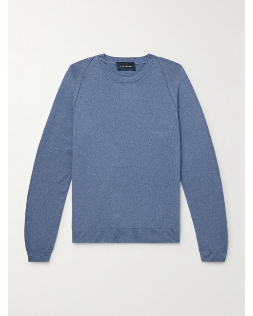 Thom Sweeney Blue Cotton Sweater for men