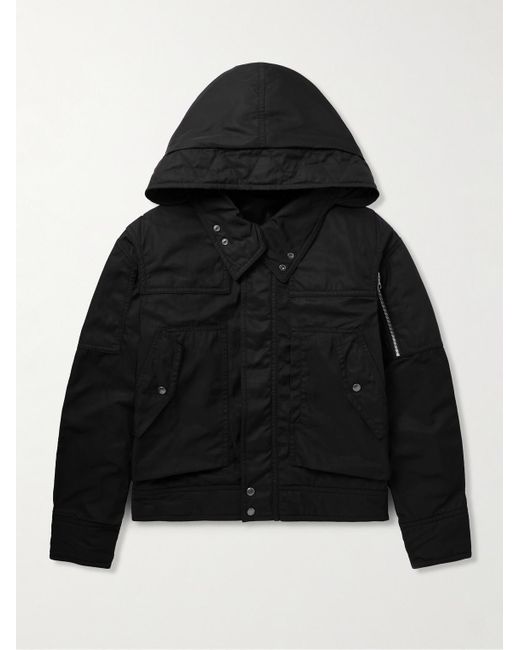 Dries Van Noten Black Tech-Twill Parka for men