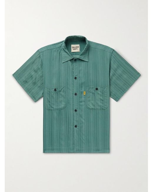 GALLERY DEPT. Green Mechanic Satin-jacquard Shirt for men