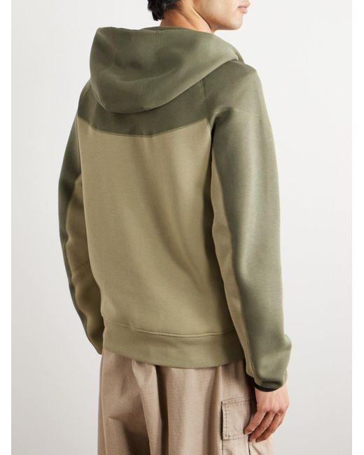 Nike Green Logo-print Cotton-blend Jersey Zip-up Hoodie for men