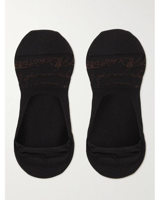 Berluti Black Logo-jacquard Stretch Cotton-blend No-show Socks for men