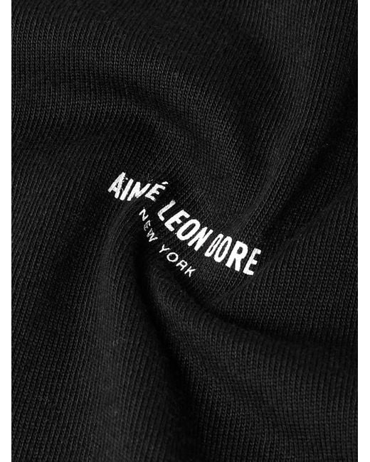 Aimé Leon Dore Black Logo-Print Cotton-Jersey T-Shirt for men