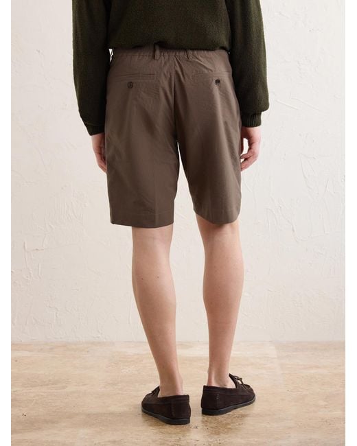 NN07 Gray Billie Straight-Leg Striped Seersucker Shorts for men