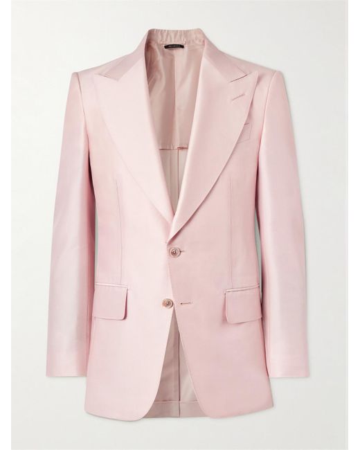 Tom Ford Pink Atticus Wool And Silk-blend Suit Jacket for men
