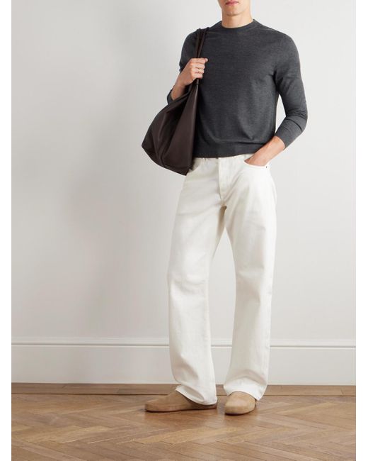 Loro Piana Blue Sottile Slim-Fit Wool, Silk And Cashmere-Blend Sweater for men