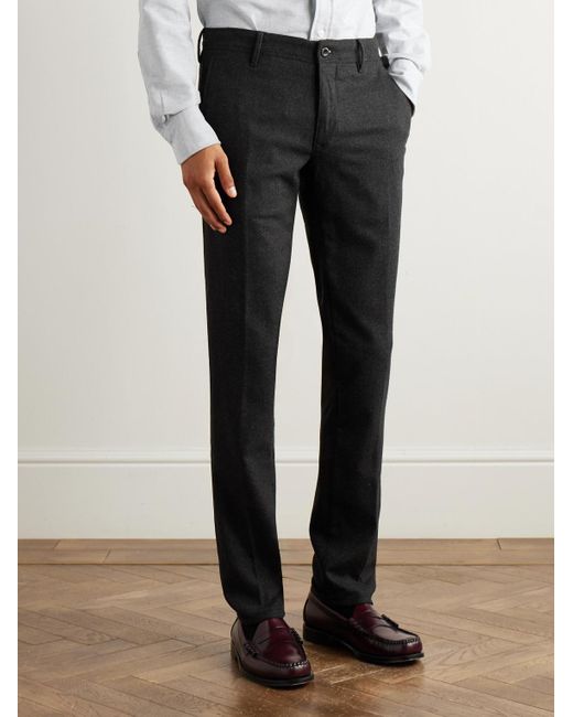 Slowear Black Incotex Slim-Fit Straight-Leg Virgin Wool-Blend Trousers for men