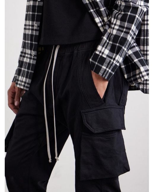 Rick Owens Blue Mastodon Tapered Cotton-blend Jersey Sweatpants for men