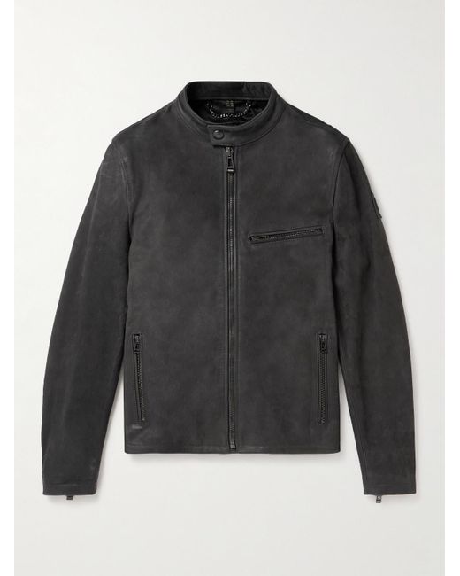Belstaff Gray Pearson Leather Jacket for men