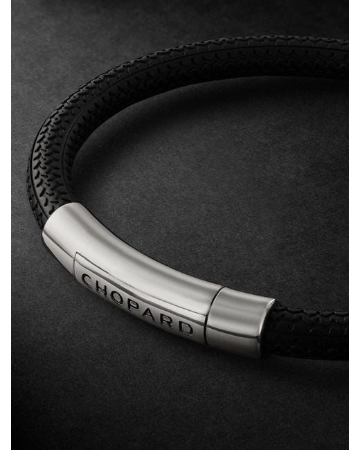 Chopard Black Classic Racing Rubber And-Tone Bracelet for men
