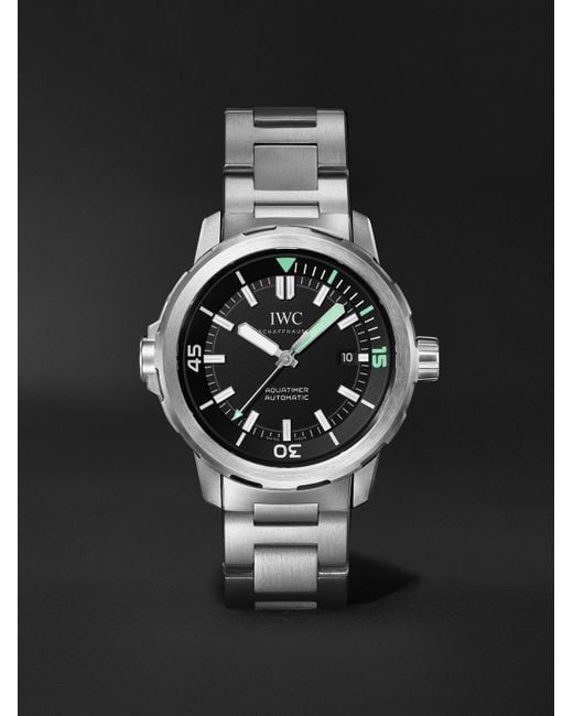 Iwc Black Aquatimer Automatic 42Mm Stainless Steel Watch, Ref. No. Iw328803 for men
