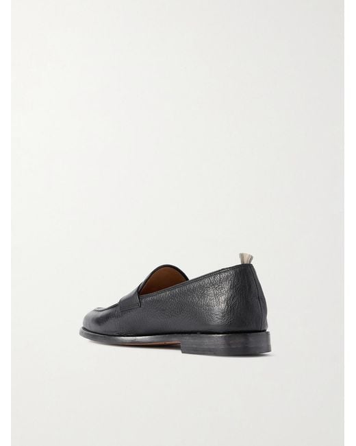 Officine Creative Black Opera 001 Deerskin Penny Loafers for men