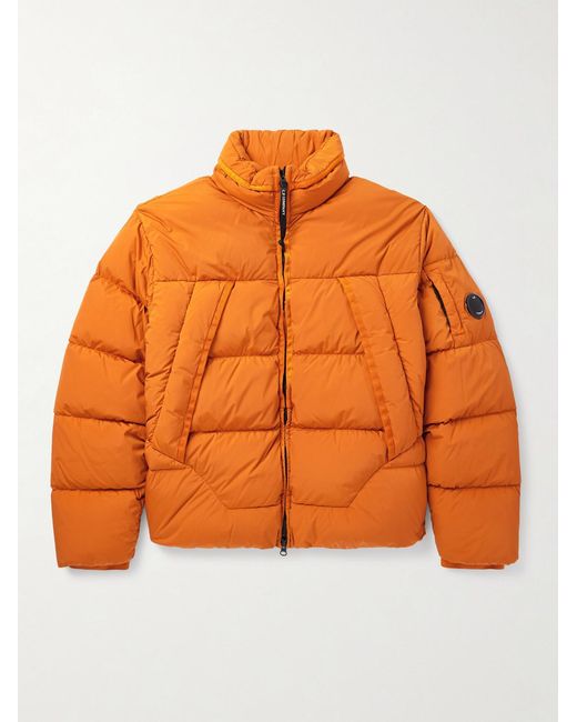 C P Company Orange Logo-appliquéd Nycra-r Down Jacket for men