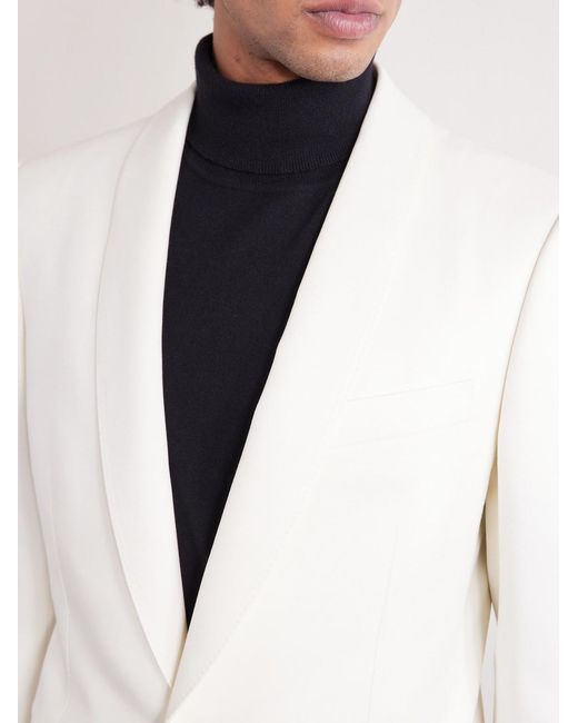 Tom Ford White Shawl-collar Wool And Silk-blend Faille Tuxedo Jacket for men