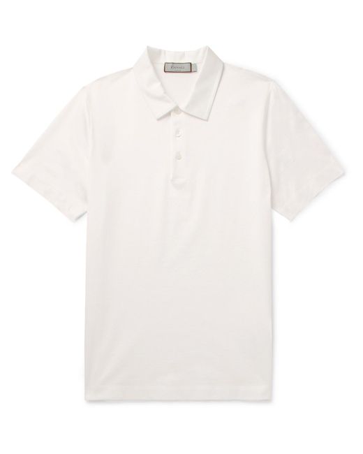 Canali White Cotton-jersey Polo Shirt for men