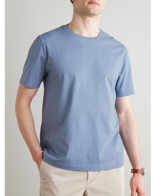 Mr P. Blue Relaxed-Fit Organic And Recycled Cotton-Jersey T-Shirt for men