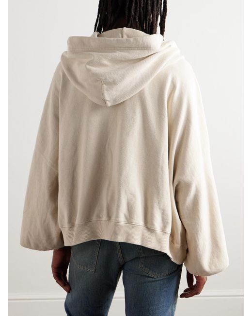 Kapital Natural Logo-Embroidered Cotton-Jersey Hoodie for men