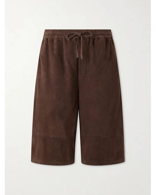 Loewe Brown Paula's Ibiza Suede Casual Shorts for men