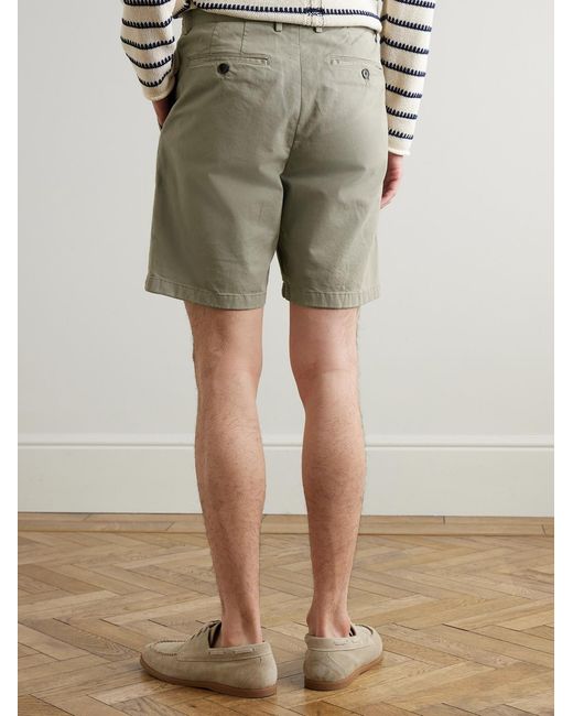 Mr P. Green Straight-Leg Garment-Dyed Cotton-Blend Twill Bermuda Shorts for men