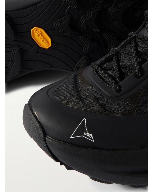 Roa Black Sella Leather And Mesh Sneakers for men