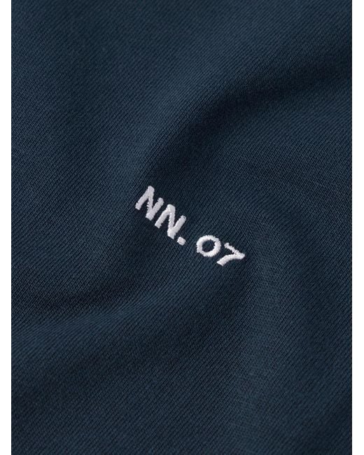 NN07 Blue Adam 3209 Logo-Embroidered Pima Cotton-Jersey T-Shirt for men