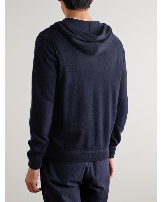 Allude Blue Virgin Wool And Cashmere-blend Zip-up Hoodie for men