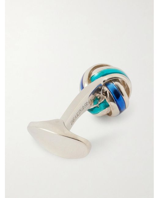 Deakin & Francis Blue Enamel Sterling Cufflinks for men