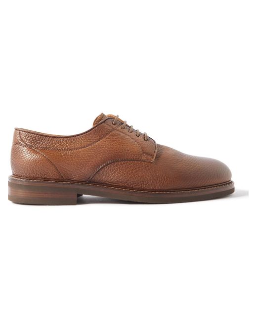 Brunello Cucinelli Brown Full-grain Leather Derby Shoes for men