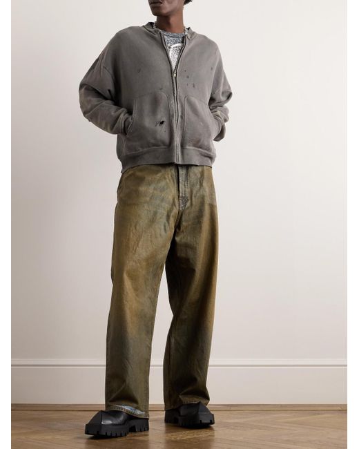 Bomber in jersey di cotone effetto consumato di SAINT Mxxxxxx in Gray da Uomo