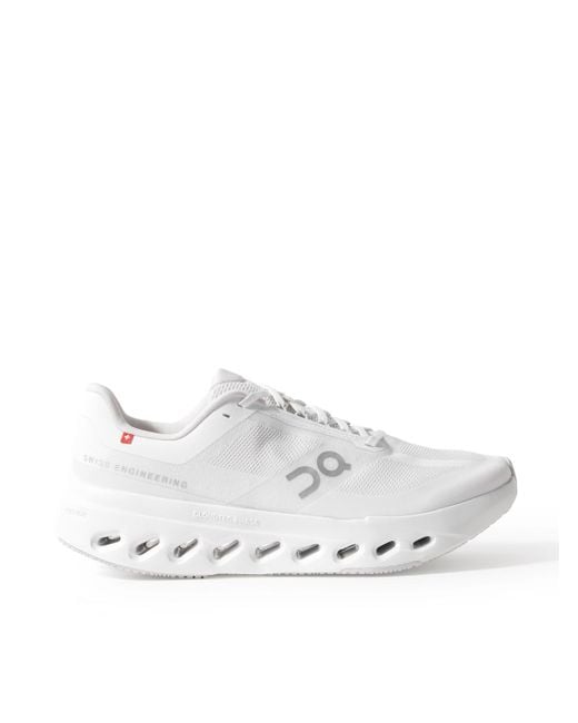 On Shoes White Cloudsurfer Next Rubber-trimmed Mesh Running Sneakers for men