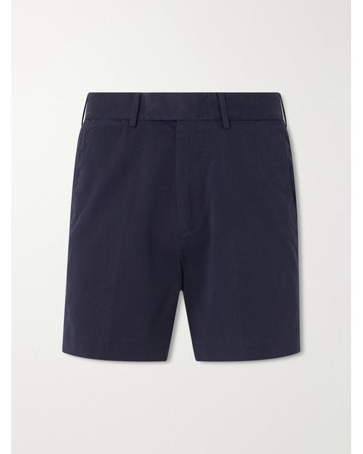 Tom Ford Blue Straight-leg Cotton-blend Twill Shorts for men