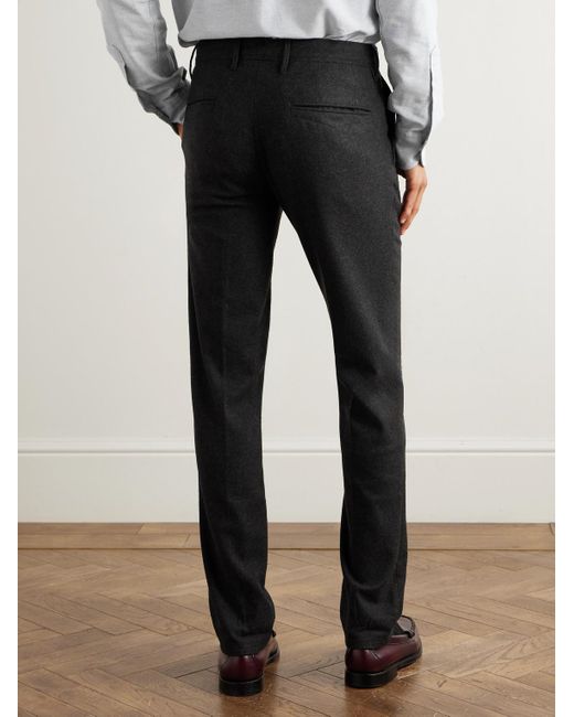 Slowear Black Incotex Slim-Fit Straight-Leg Virgin Wool-Blend Trousers for men