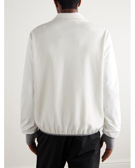 Brunello Cucinelli Natural Logo-Embroidered Cashmere And Cotton-Blend Shell Ski Jacket for men
