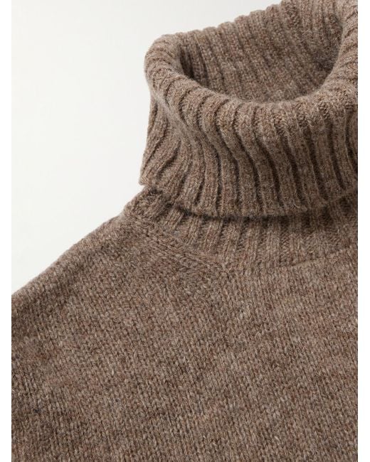 Kingsman Brown Shetland Wool Rollneck Sweater for men