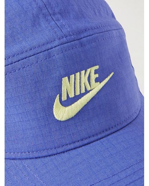 Nike Blue Fly Logo-embroidered Cotton-blend Ripstop Baseball Cap for men